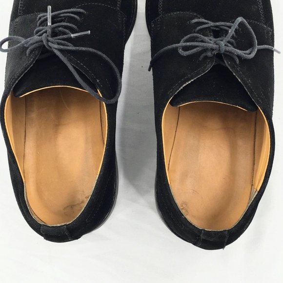 Salvatore Ferragamo Mens Suede Oxford Shoe Black Apron Split Toe Lace Up Sz 9 - Picture 8 of 15